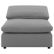 Benjara Allias Modular Armless Chair- Gray Boucle Fabric- Plush Foam Cushions