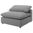Benjara Allias Modular Armless Chair- Gray Boucle Fabric- Plush Foam Cushions