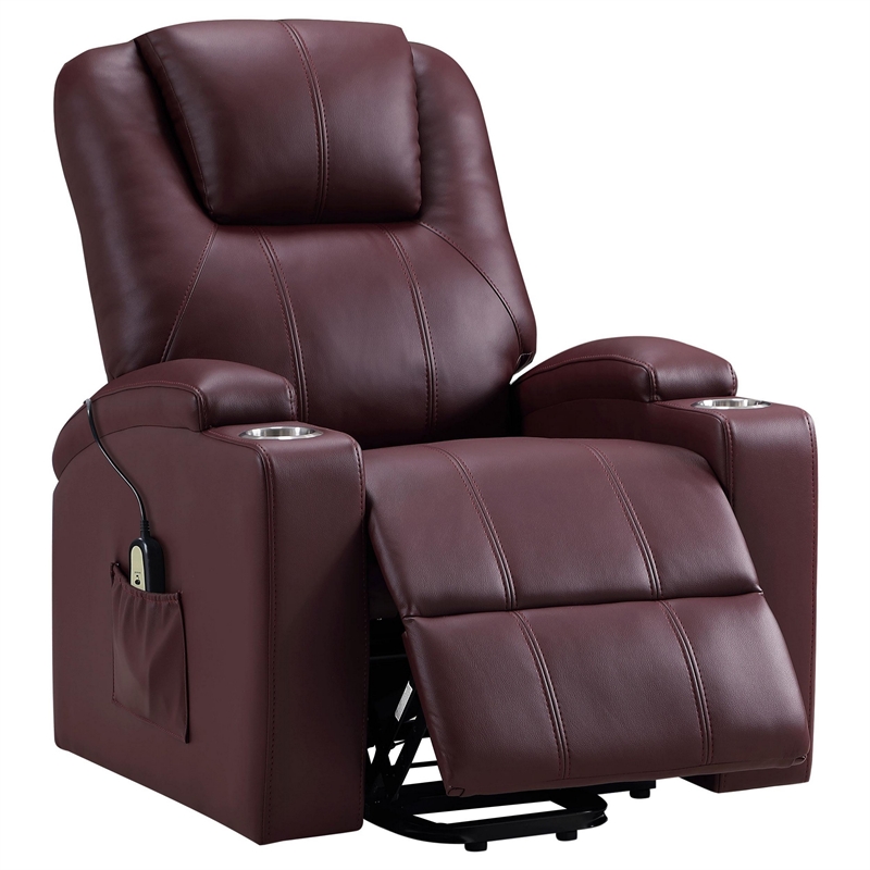 Benjara Stoy Power Lift Recliner Chair- Massage- 36