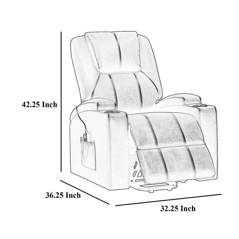 Benjara Stoy Power Lift Recliner Chair- Massage- 36