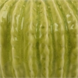 Decorative Planter - Melon Shape - Vertical Ribbed Texture - Green Ceramic