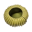 Decorative Planter - Melon Shape - Vertical Ribbed Texture - Green Ceramic