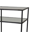 Benjara Gwen Plant Stand with 3 Mirrored Shelves- Black Metal Frame 40 Inch