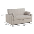 Benjara Porta Sleeper Sofa Bed- Latte Ivory Boucle Fabric- Full Size- 60 Inch