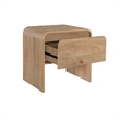 Benjara Maria Side End Table- Drawer and Waterfall Style- Beige Wood 22 Inch