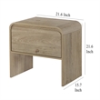 Benjara Maria Side End Table- Drawer and Waterfall Style- Beige Wood 22 Inch