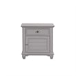 Benjara Limi Nightstand- 1 Drawer- 1 Door Cabinet- Gray Solid Wood- 28 Inch
