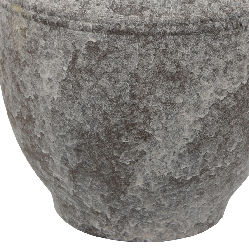 Benjara Accent Vase- Antique Brown Gray Ceramic- Modern Pot Shape- 16 Inch