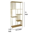 Benjara Tandum Plant Display Stand- Gold Metal 6 Shelves- Modern 71 Inch