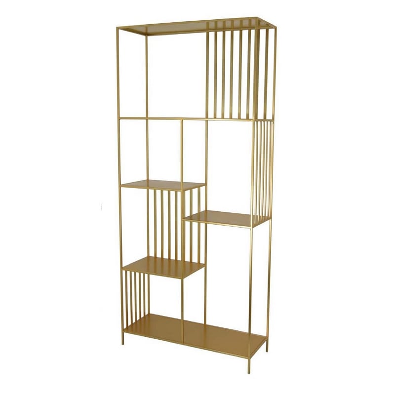 Benjara Tandum Plant Display Stand- Gold Metal 6 Shelves- Modern 71 Inch