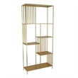 Benjara Tandum Plant Display Stand- Gold Metal 6 Shelves- Modern 71 Inch