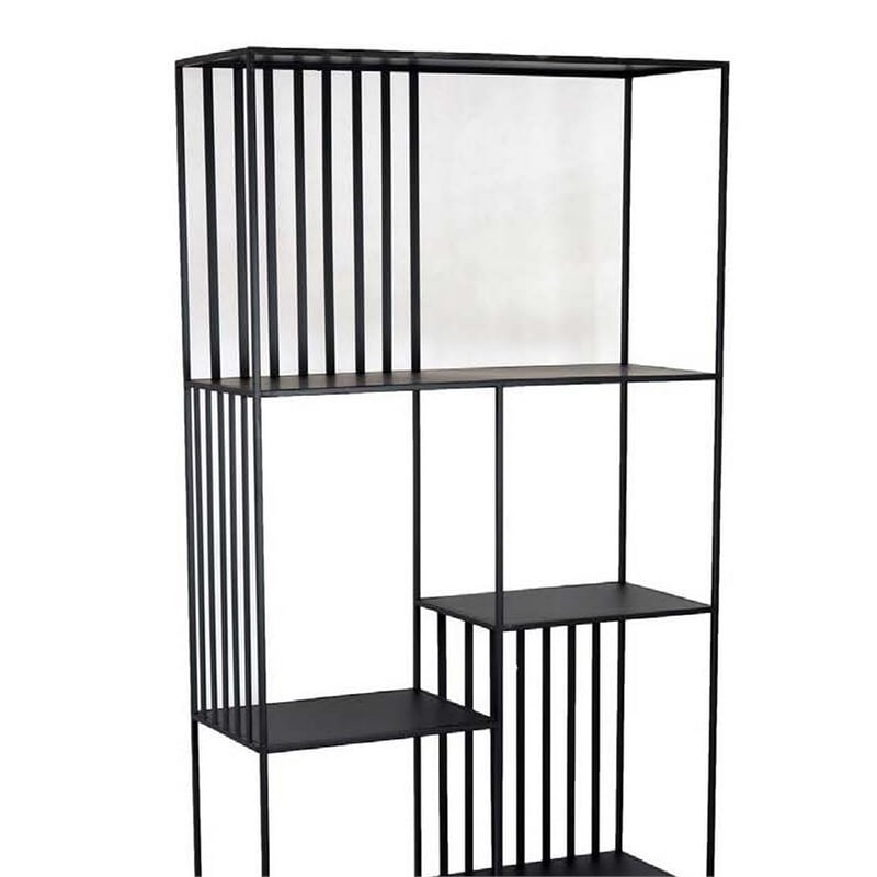 Benjara Tandum Plant Display Stand- Black Metal 6 Shelves- Modern 71 Inch