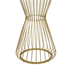 Benjara Kane Plant Stand Table- Mirrored- Hourglass Gold Metal Frame- 30 Inch