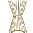 Benjara Kane Plant Stand Table- Mirrored- Hourglass Gold Metal Frame- 30 Inch