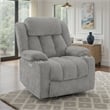 Benjara Limi Power Lift Recliner Chair- Light Gray- USB Port- Cupholders