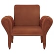 Benjara Lione Accent Armchair- Contemporary Rolled Flared Arms- Rust Brown