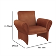 Benjara Lione Accent Armchair- Contemporary Rolled Flared Arms- Rust Brown