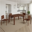 Benjara Accai Dining Table- Angled Legs- Rectangular Walnut Rubberwood 59 Inch