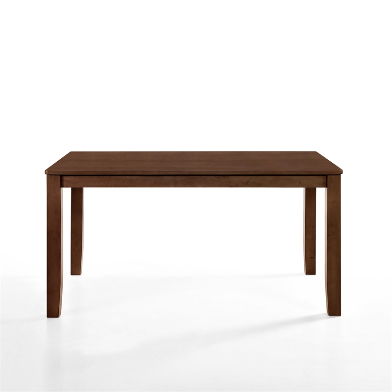 Benjara Accai Dining Table- Angled Legs- Rectangular Walnut Rubberwood 59 Inch