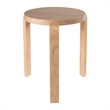 Benjara Mata Stacking Stool Ottoman (Set of 2)- Modern Blonde Oak Brown Wood