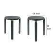 Benjara Mata Stacking Stool Ottoman (Set of 2)- Modern Spanish Moss Green