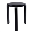 Benjara Mata Stacking Stool Ottoman (Set of 2)- Modern Style- Black Rubberwood