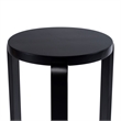 Benjara Mata Stacking Stool Ottoman (Set of 2)- Modern Style- Black Rubberwood