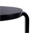 Benjara Mata Stacking Stool Ottoman (Set of 2)- Modern Style- Black Rubberwood