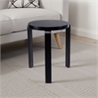 Benjara Mata Stacking Stool Ottoman (Set of 2)- Modern Style- Black Rubberwood