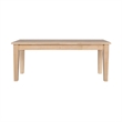 Benjara Dining Bench- Shaker Style- Blonde Oak Brown Rubberwood- 44