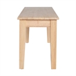 Benjara Dining Bench- Shaker Style- Blonde Oak Brown Rubberwood- 44