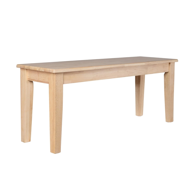 Benjara Nova Dining Bench- Shaker Style- Blonde Oak Brown Rubberwood- 44