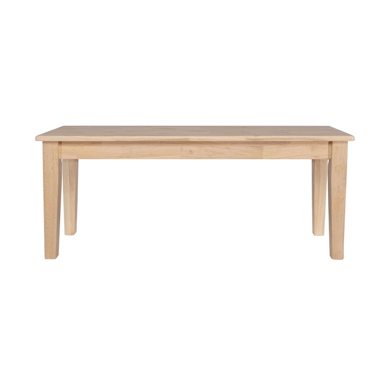 Benjara Nova Dining Bench- Shaker Style- Blonde Oak Brown Rubberwood- 44