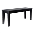 Benjara Dining Bench- Shaker Style- High Gloss Black Rubberwood- 44