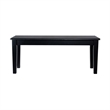 Benjara Dining Bench- Shaker Style- High Gloss Black Rubberwood- 44