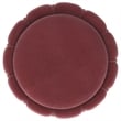 Benjara Soraya Ottoman- Tufted Red Wine Fabric- Round 17 Inch- Gold Metal Band