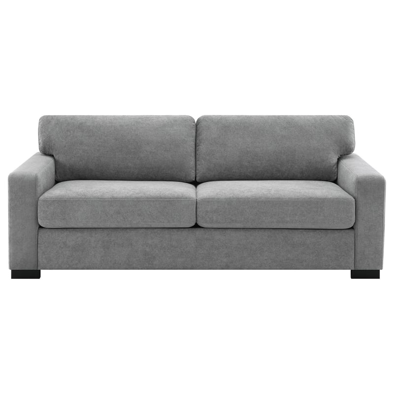 Benjara Simmi Sofa Sleeper with Queen Mattress- Light Gray Fabric- 82 Inch