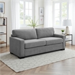 Benjara Simmi Sofa Sleeper with Queen Mattress- Light Gray Fabric- 82 Inch