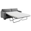 Benjara Simmi Sofa Sleeper with Queen Mattress- Light Gray Fabric- 82 Inch