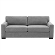 Benjara Simmi Sofa Sleeper with Queen Mattress- Light Gray Fabric- 82 Inch