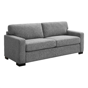 Benjara Simmi Sofa Sleeper with Queen Mattress- Light Gray Fabric- 82 Inch