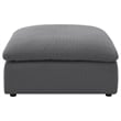 Benjara Hobo Square Ottoman- Charcoal Gray Fabric- Foam Cushions- 40 Inch