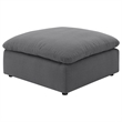 Benjara Hobo Square Ottoman- Charcoal Gray Fabric- Foam Cushions- 40 Inch
