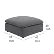 Benjara Hobo Square Ottoman- Charcoal Gray Fabric- Foam Cushions- 40 Inch