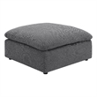 Benjara Hobo Square Ottoman- Charcoal Gray Fabric- Foam Cushions- 40 Inch