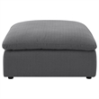 Benjara Hobo Square Ottoman- Charcoal Gray Fabric- Foam Cushions- 40 Inch