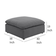 Benjara Hobo Square Ottoman- Charcoal Gray Fabric- Foam Cushions- 40 Inch