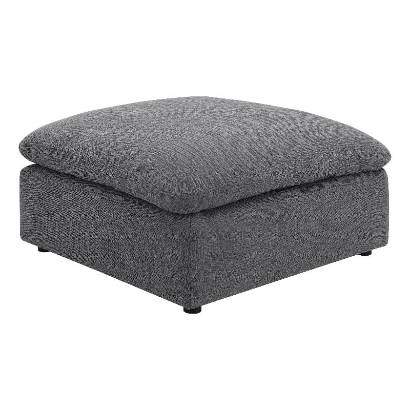 Benjara Hobo Square Ottoman- Charcoal Gray Fabric- Foam Cushions- 40 Inch