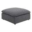 Benjara Hobo Square Ottoman- Charcoal Gray Fabric- Foam Cushions- 40 Inch