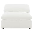 Benjara Allias Modular Armless Chair- White Boucle Fabric- Plush Foam Cushions